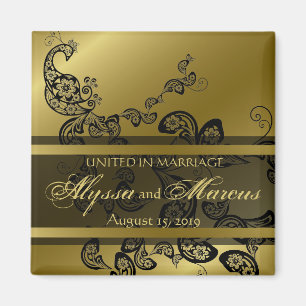 Aimant Vintage Chic Élégant Peacock Floral Enregistrer La