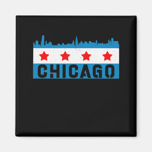 Aimant Vintage Chicago Flag