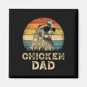 Aimant Vintage Chicken Papa Chicken Amateurs de poulet Pa