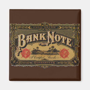 Aimant Vintage Cigar Étiquette Art, Bank Note Money Finan