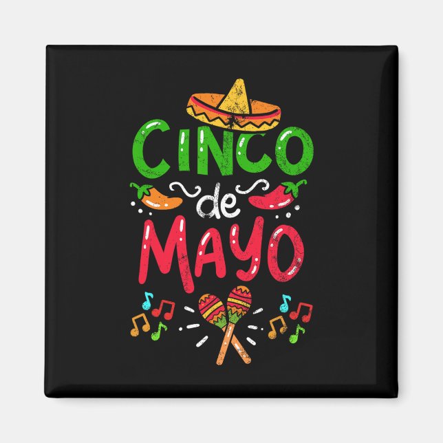 Aimant Vintage Cinco De Mayo Mexique (Devant)