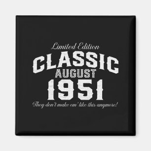 Aimant Vintage Classic Car 1951 70th Birthday