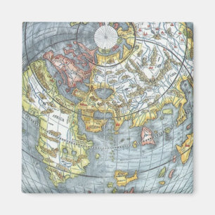 Aimant Vintage Coeur en forme d'antiquité carte du monde 