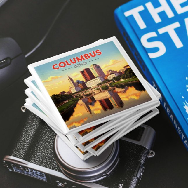 Aimant Vintage Columbus Ohio (Créateur téléchargé)