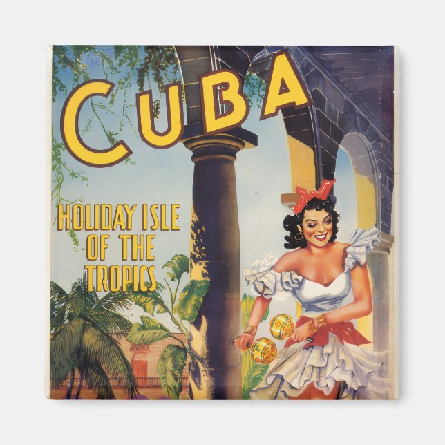 Aimant Vintage Cuban Tourist Commission Tropics Travel (Devant)