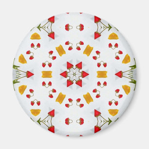 Aimant Vintage de fleurs du milieu du siècle atomique