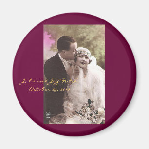 aimant vintage de mariage de photo