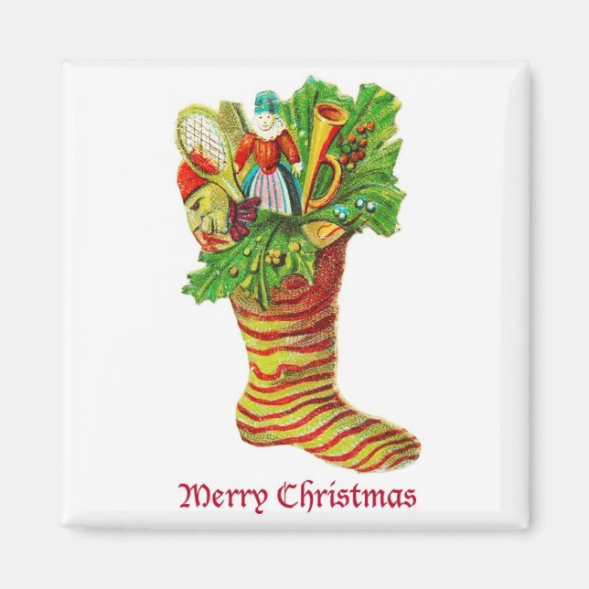 Aimant Vintage de Noël empilé (Devant)