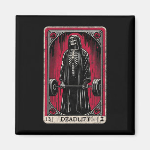 Aimant Vintage Deadlift Skeleton Halloween Gym plaisanter
