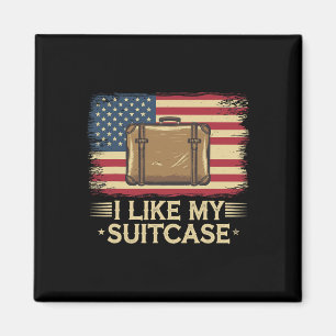 Aimant Vintage Drôle J'Aime Ma Valise Trump Mème
