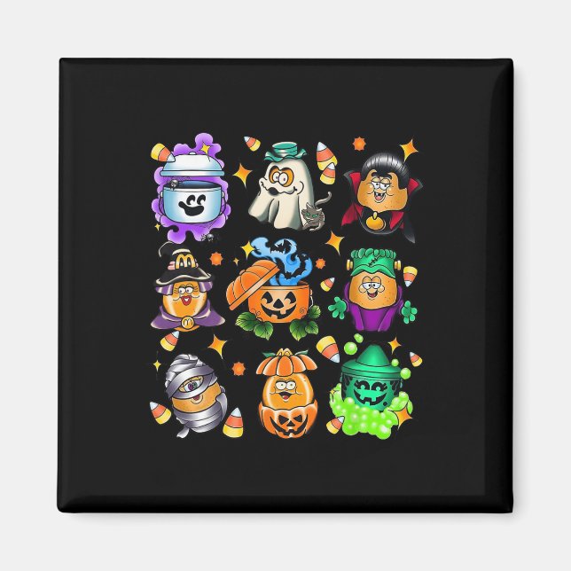 Aimant Vintage Drôle Nuggets Repas Bucket Halloween Éffra (Devant)