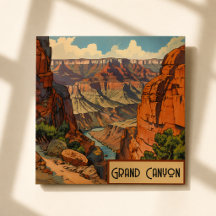 Aimant vintage du Parc national du Grand Canyon