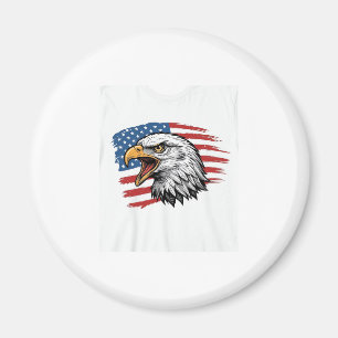 Aimant Vintage Eagle Drapeau Patriotique Vectoriel Concep