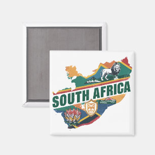 Aimant Vintage Élégant Afrique du Sud Voyage Souvenir