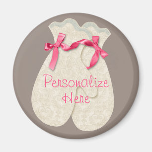 Aimant Vintage élégant mitaines d'hiver ruban dentelle