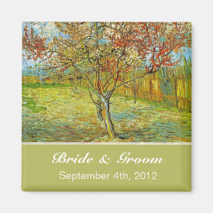 Aimant Vintage floral enregistrer la date mariage.