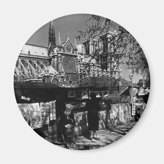 Aimant Vintage France Paris Dame Librairies (Devant)
