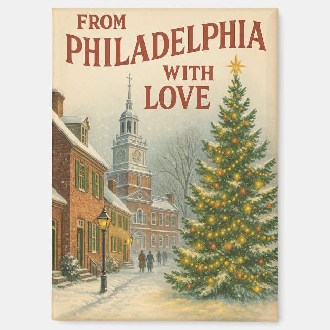 Aimant Vintage From Philadelphia With Love Christmas (Recto)