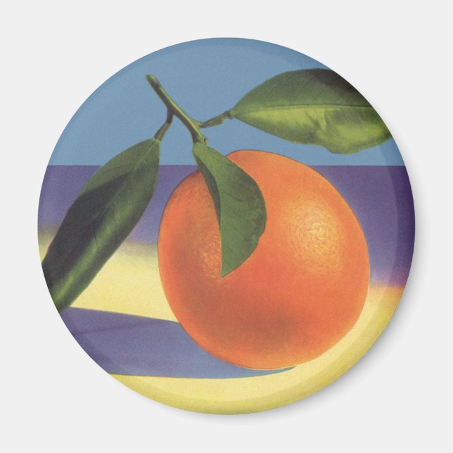 Aimant Vintage Fruit Crate Art Étiquette, Oranges juives (Devant)