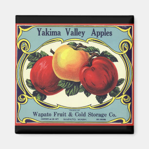 Aimant Vintage Fruit Crate Étiquette Art Yakima Valley Po