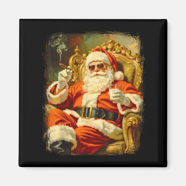 Aimant Vintage Funny Cool Big Boss Santa  (Devant)