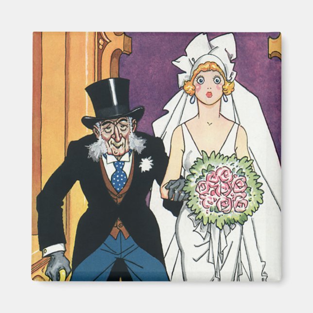 Aimant Vintage Funny Wedding, May December Romance (Devant)