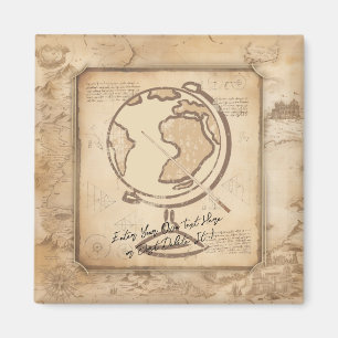 Aimant Vintage Globe. Géographie et histoire Cadeau de l'