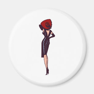 Aimant Vintage Gorgeous Glamor Girl Retro Pinup