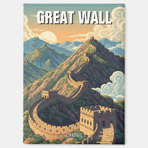 Aimant Vintage Grande Muraille de Chine Voyage