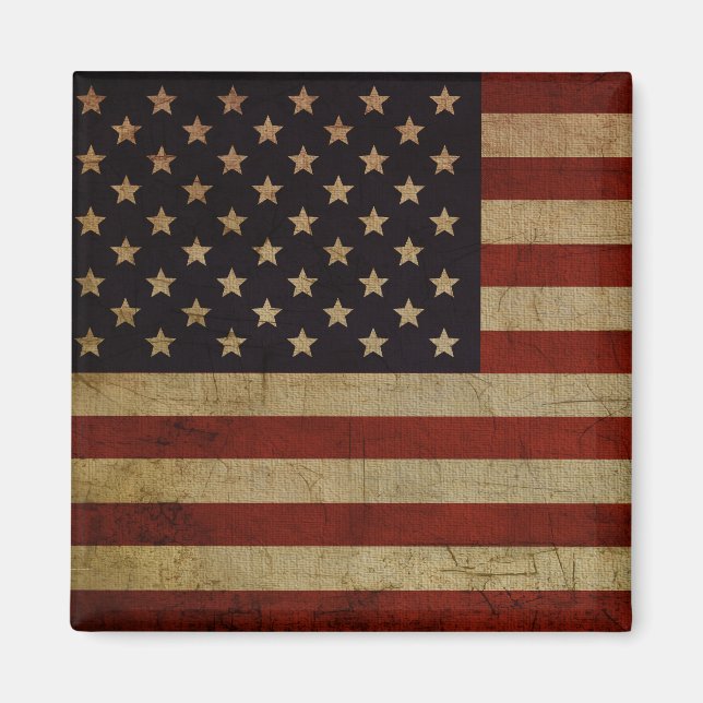 Aimant vintage Grunge American Flag (Devant)