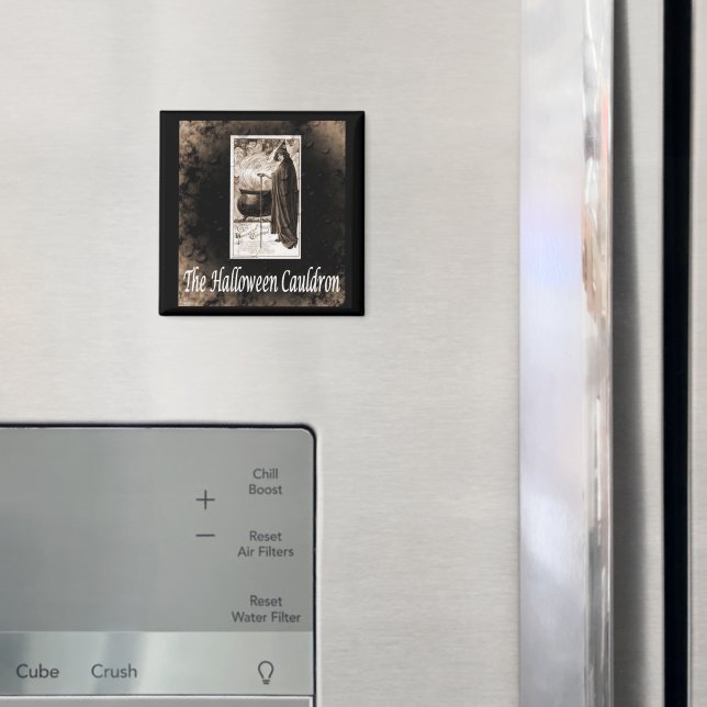 Aimant Vintage Halloween Cauldron (In situ (réfrigérateur))