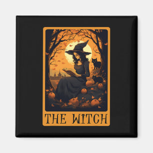Aimant Vintage Halloween La Sorcière Carte Tarot Lecture