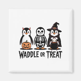 Aimant Vintage Halloween Penguin Trick Ou Waddle Éffrayan