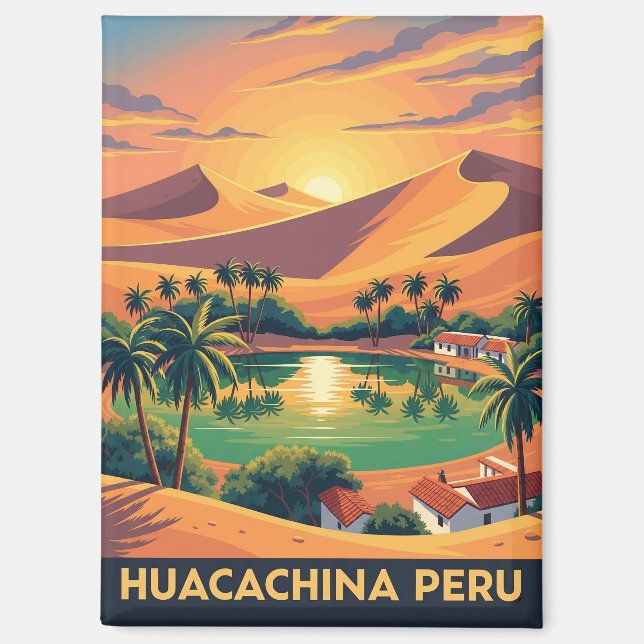 Aimant Vintage Huacachina Pérou Voyage (Recto)
