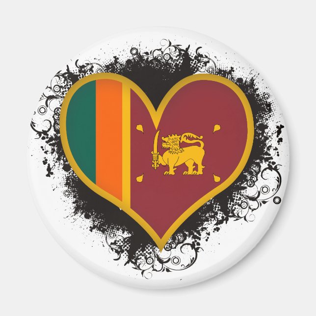 Aimant Vintage I Love Sri Lanka (Devant)