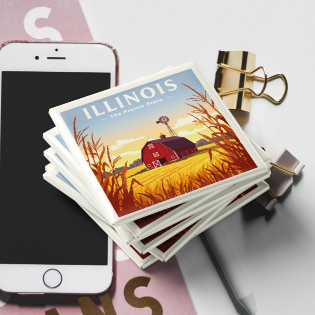 Aimant Vintage Illinois (Créateur téléchargé)