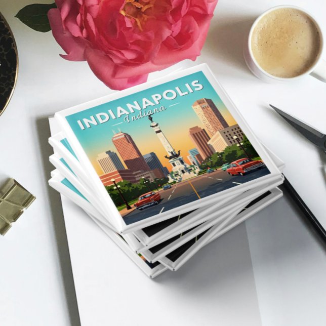 Aimant Vintage Indianapolis Indiana (Créateur téléchargé)