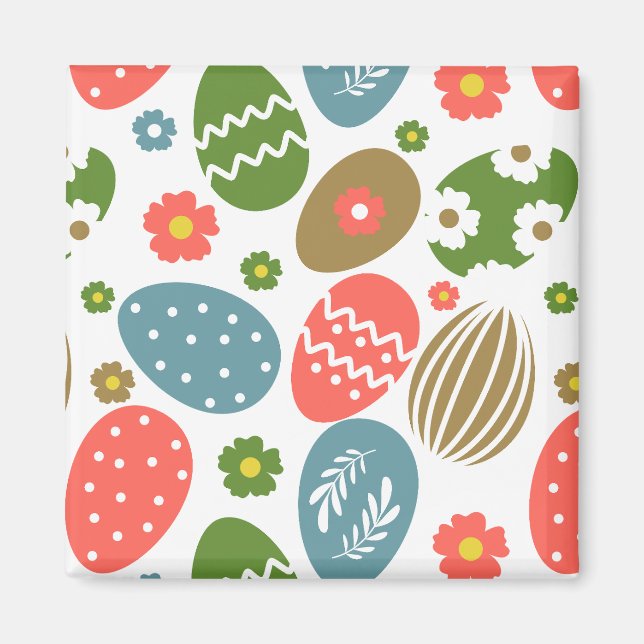 Aimant Vintage Joyeuses fleurs de Pâques (Devant)