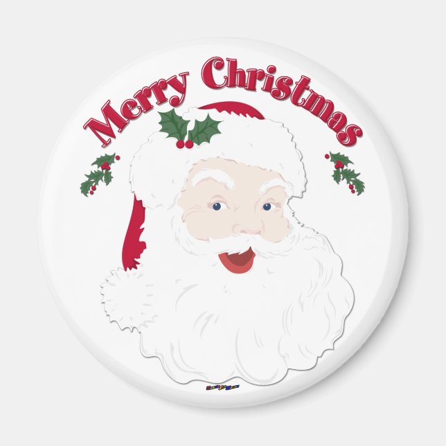 Aimant Vintage Joyeux Noël Père Noël (Devant)