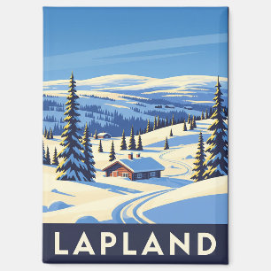 Aimant Vintage Laponie Finlande Voyage