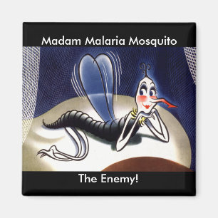 Aimant Vintage Madame Malaria Mosquito