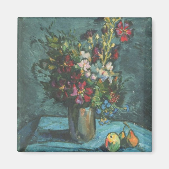 Aimant Vintage Mallows sur Fleurs Arrière - plans noires  (Devant)