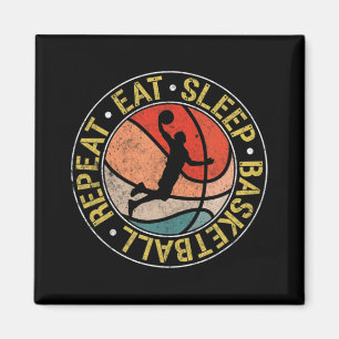 Aimant Vintage Manger Sleep Basketball Répétition Retro D