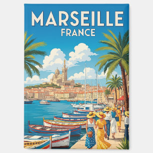 Aimant Vintage Marseille France Travel