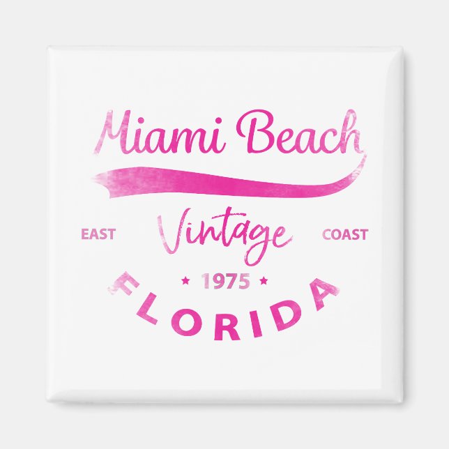 Aimant Vintage Miami-Beach, Floride, côte Est (Devant)