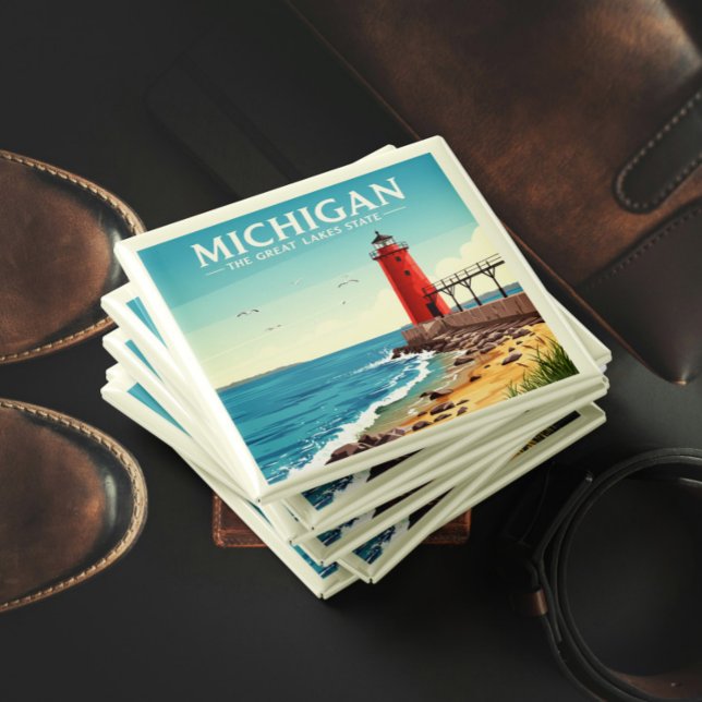 Aimant Vintage Michigan (Créateur téléchargé)
