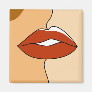 Aimant Vintage minimaliste Couple de baiser Abstrait
