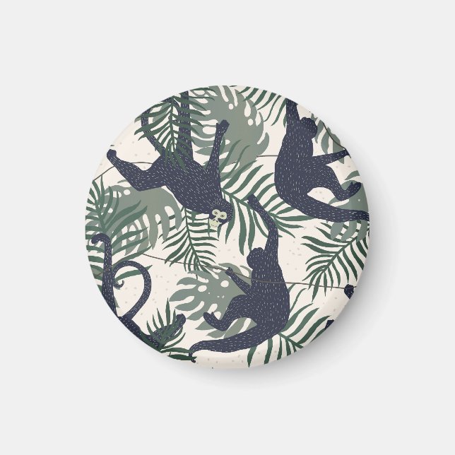 Aimant Vintage Monkey Pattern (Devant)