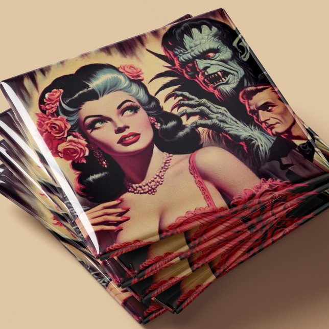 Aimant Vintage Monster Horror Girl (Créateur téléchargé)