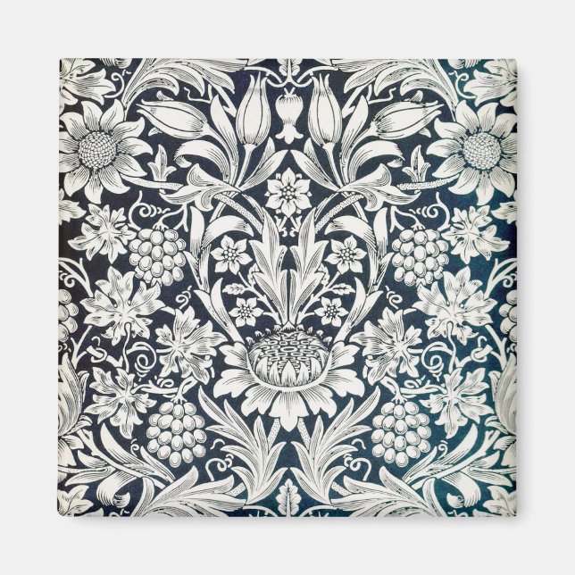 Aimant Vintage motif floral, William Morris (Devant)